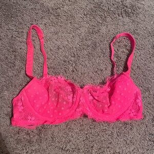 Victoria’s Secret sheer Lace Underwire Bra - Hot Pink